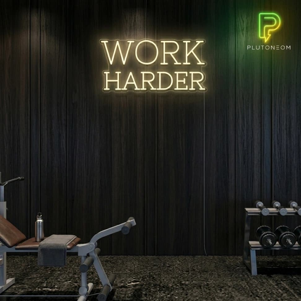 Work Harder Gym Neon Sign
